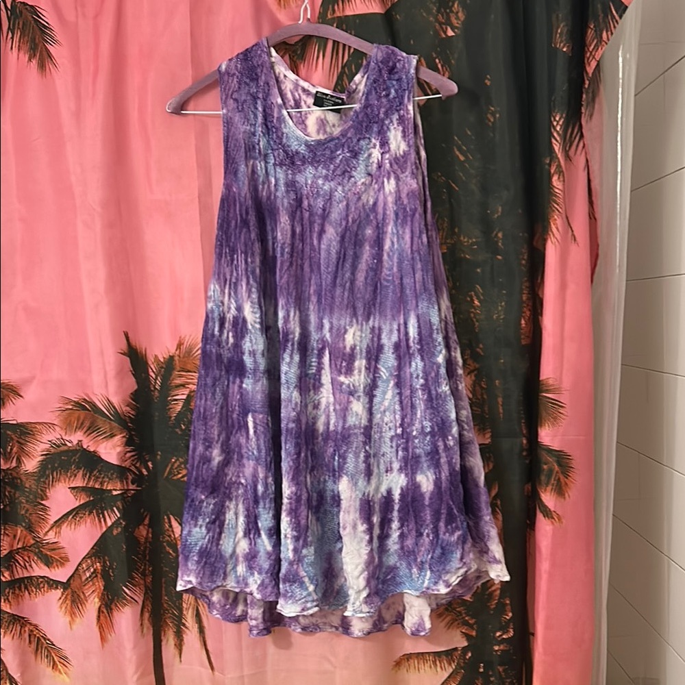 NWOT Purple Tie-Dye Sleeveless Dress